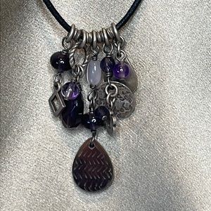 Gorgeous Retired 925 Sterling Silpada Amethyst Necklace. Adjustable 18” to 20”